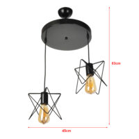 Hängeleuchte Manningtree 2-flammig Schwarz