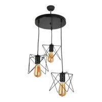 Hängeleuchte Manningtree 3-flammig Schwarz