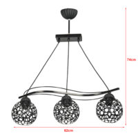 Hängeleuchte Hyde 3-flammig Schwarz
