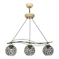 Hängeleuchte Hyde 3-flammig Schwarz Gold