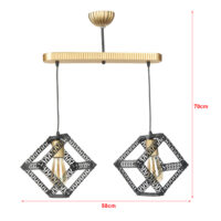 Hängeleuchte Diss Schwarz Gold