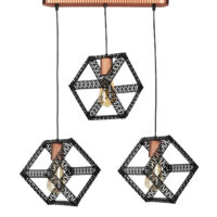 Hängeleuchte Diss Schwarz Kupfer