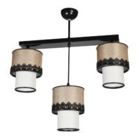 Hängeleuchte Broadstairs Schwarz Beige Weiss