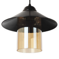 Hängeleuchte Bromsgrove Schwarz Honigglas