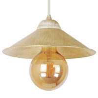 Hängeleuchte Aberaeron Gold mit weisser Patina Weiss