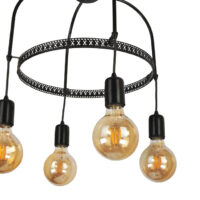 Hängeleuchte Llandudno 4xE27 Metall Schwarz