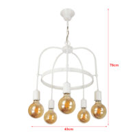 Hängeleuchte Llandudno 5xE27 Metall Weiss