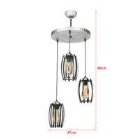 Hängeleuchte Purley 3xE27 Metall Silber Schwarz