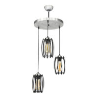 Hängeleuchte Purley 3xE27 Metall Silber Schwarz