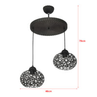 Hängeleuchte Kirriemuir 2xE27 Schwarz