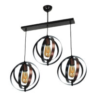 Hängeleuchte Haverhill 3xE27 Metall Kupfer Schwarz