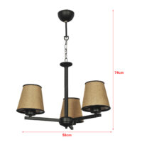 Hängeleuchte Axbridge 3xE27 Metall Braun-Beige