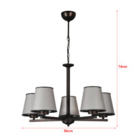 Hängeleuchte Axbridge 5xE27 Metall Grau