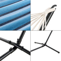 Hängematte 'Surte' mit Gestell 200x100cm Blau gestreift