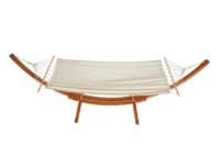 Hängematte mit Gestell FSC-zertifiziert 320cm braun, Matte creme-weiss