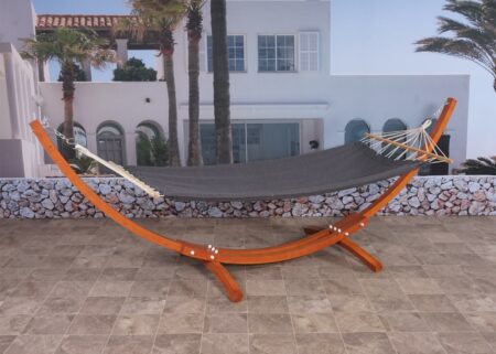 Hängematte mit Gestell FSC-zertifiziert 320cm braun, Matte grau