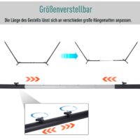 Hängemattengestell Hängemattenständer 308-380cm Metall
