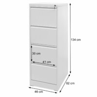 Hängeregisterschrank Aktenschrank abschliessbar 134cm grau