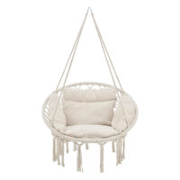 Hängesessel Kailua Max. 150 kg Indoor Outdoor mit Kissen Creme