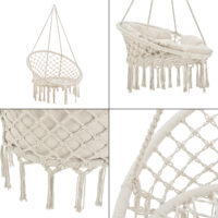 Hängesessel Kailua Max. 150 kg Indoor Outdoor mit Kissen Creme