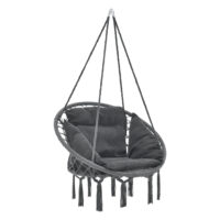 Hängesessel Kailua Max. 150 kg Indoor Outdoor mit Kissen Dunkelgrau