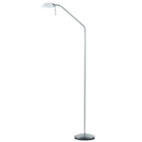 Halogen-Stehlampe Nickel matt mit weißem Glas 135cm