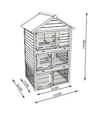 Hasenstall Kaninchenstall Jumbo ~ 3 Etagen