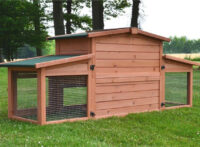 Hasenstall Königsstall- zweistöckig mit doppel Freigehege 180 x 62 x 72 cm