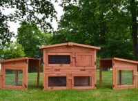 Hasenstall Königsstall- zweistöckig mit doppel Freigehege 180 x 62 x 72 cm