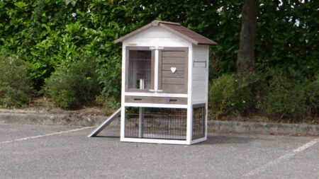 Hasenstall für 2 Kaninchen - Kaninchenstall Prestige small White
