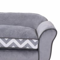 Haustiersofa Hundesofa Hundebett erhöhtes Katzensofa Samt Grau