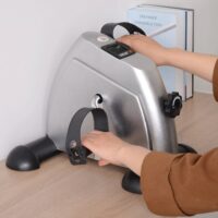 Heimtrainer Mini Bike Pedaltrainer LCD-Display - silber