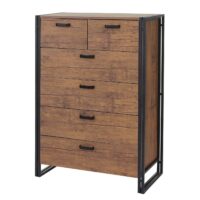 Highboard HWC Kommode Wildeiche-Optik 115x80x40cm