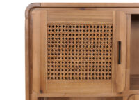 Highboard Kommode Rattan Akazie Massiv-Holz gebeizt 141x90x35cm