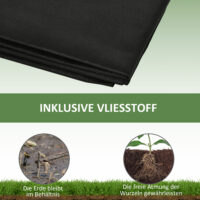 Hochbeet 2 Pflanzbereiche mit Vlies 244x61.5x27cm