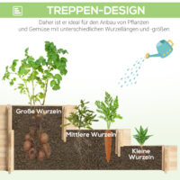 Hochbeet 3 Stufen Gartenbeet Pflanzenbeet Kräuterbeet 93x93x35cm