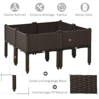 Hochbeet 4tlg. Pflanzkasten mit Abflusslöchern 40x40x44cm