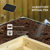 Hochbeet Eckversion mit Vliesstoff 122x91x81cm