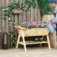 Hochbeet Holz mit Vlies 129x78.5x82.5cm