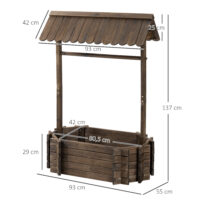 Hochbeet Holzbrunnen mit Dach 93x55x137cm