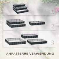 Hochbeet Kräuterbeet 3 Etagen Stahl 118x118x62cm