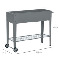 Hochbeet Metall Mobil mit Räder Pflanzkasten