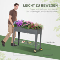 Hochbeet Metall Mobil mit Räder Pflanzkasten