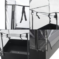 Hochbeet mit Gewächshaus Katwijk 60x60x152cm Stahl Anthrazit