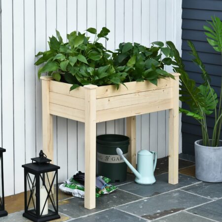 Hochbeet Pflanzkasten Kräuterbeet mit Vliesstoff 86x46x76cm