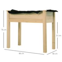 Hochbeet Pflanzkasten Kräuterbeet mit Vliesstoff 86x46x76cm