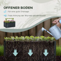 Hochbeet Pflanzkasten mit erweiterbarem Stützgitter Stahl 120x90x59cm