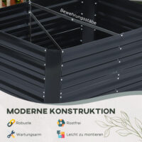 Hochbeet Pflanzkasten mit erweiterbarem Stützgitter Stahl 120x90x59cm