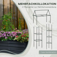 Hochbeet Pflanzkasten mit erweiterbarem Stützgitter Stahl 120x90x59cm