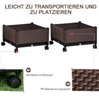 Hochbeet Tami 2-teiliger Pflanzkasten Blumenkasten 50x50x33cm